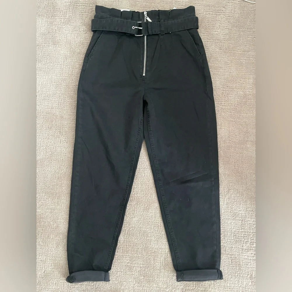 NWT Joe's Womens High Waisted Belted Jeans Black Size 30